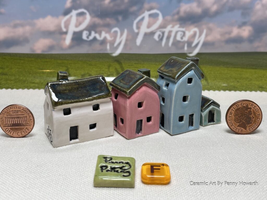 Special Sets Of 3 Miniature Ceramic Houses. Exclusive Design Variations ...