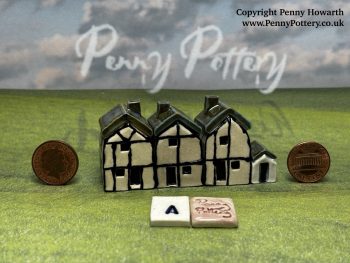 Special Sets of 3 Miniature Ceramic Houses. Exclusive Design Variations of Artist Penny Howarth's Classic Mini Collectables. - Image 2