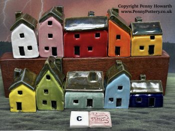 Perfectly Imperfect Discounted "Seconds" Sets of 10 Miniature Ceramic Houses - Image 4